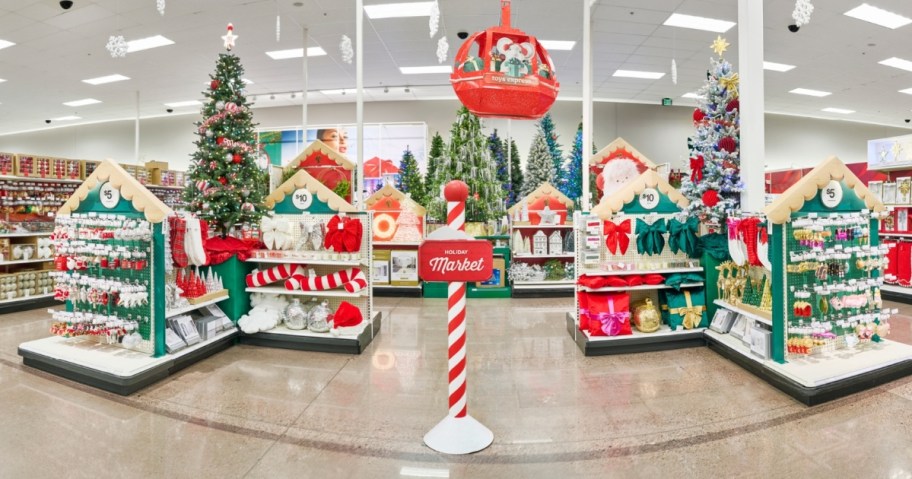 the Christmas decor section inside Target