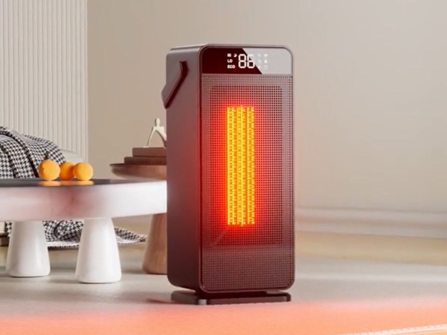 a space heater in a living room