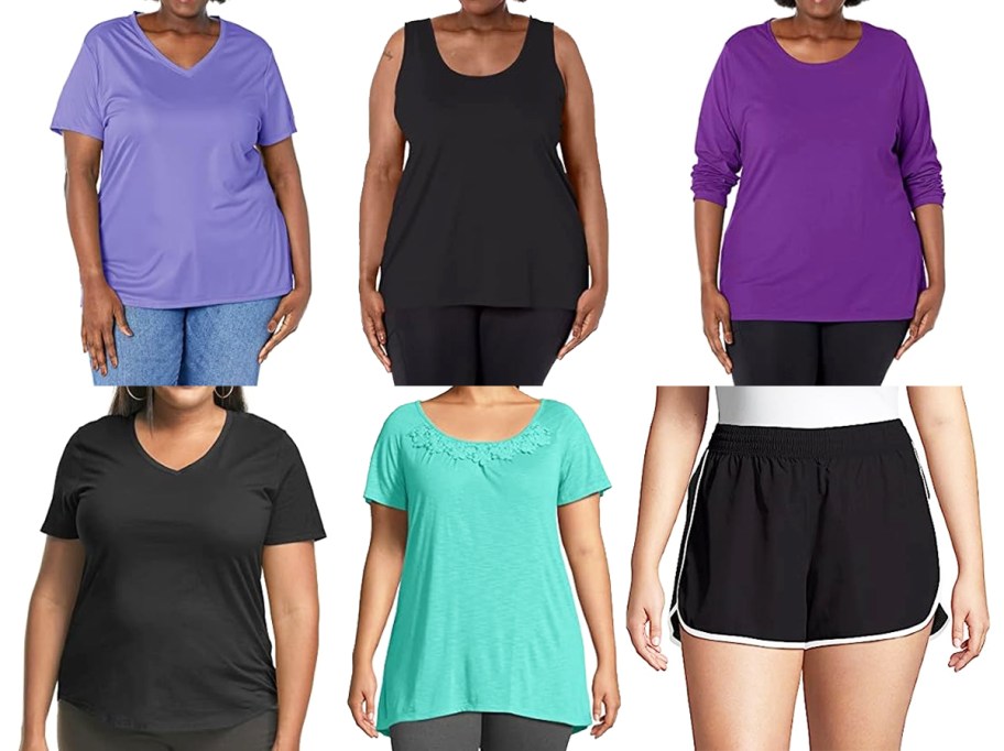 hanes shirts and shorts in various colors