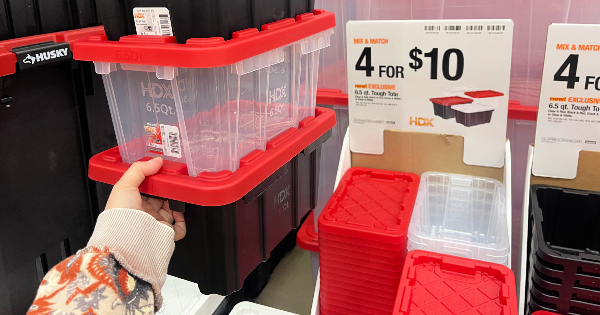 Home Depot 6.5 Quart Tough Storage Totes Only $2.50 (New Colors Spotted)