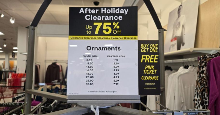 A sign depicting the price breakdown of a sale