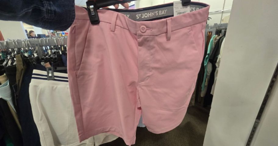 A pair of pink shorts