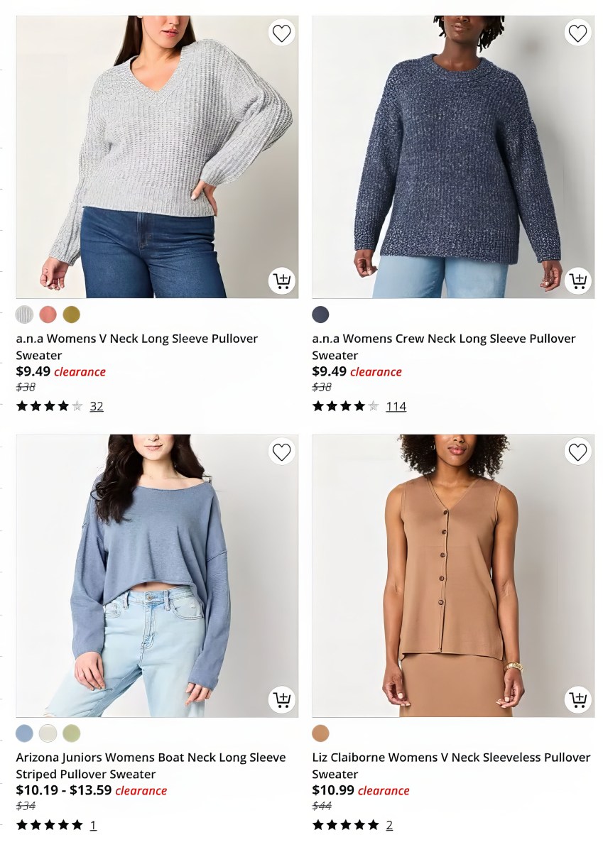 JCPenney Sweaters on Sale