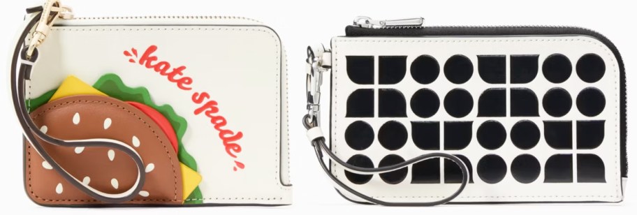 burger and polka dot print wristlets