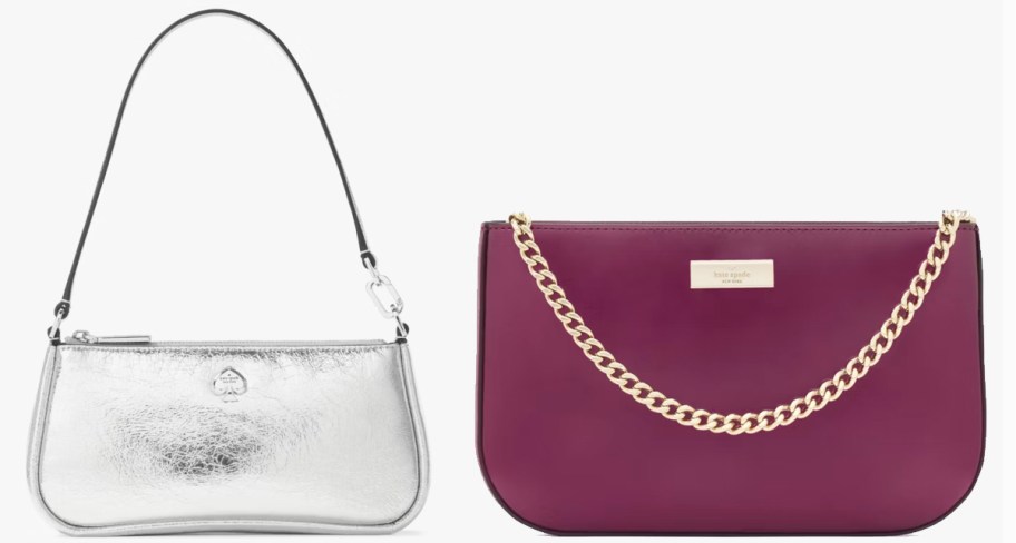 silver and purple convertible wristlets 