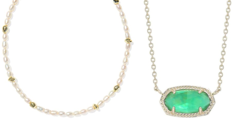 Kendra Scott Gabriella Pearl Strand Necklace and Kendra Scott Elisa Pendant Necklace
