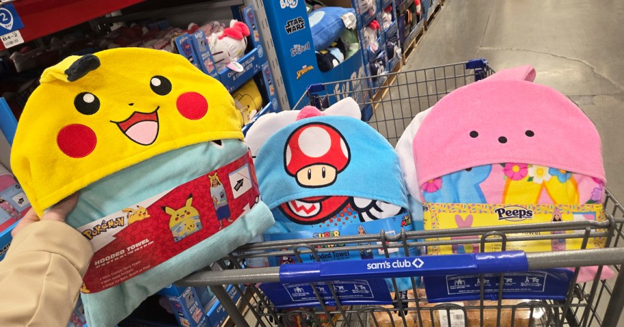 Kids Character Hooded Towels Just $19.98 at Sam’s Club | Pokemon, Hello Kitty, Peeps, & More