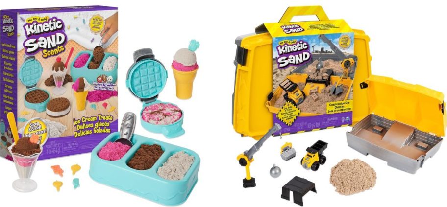 Amazon stock images of Kinetic sand set