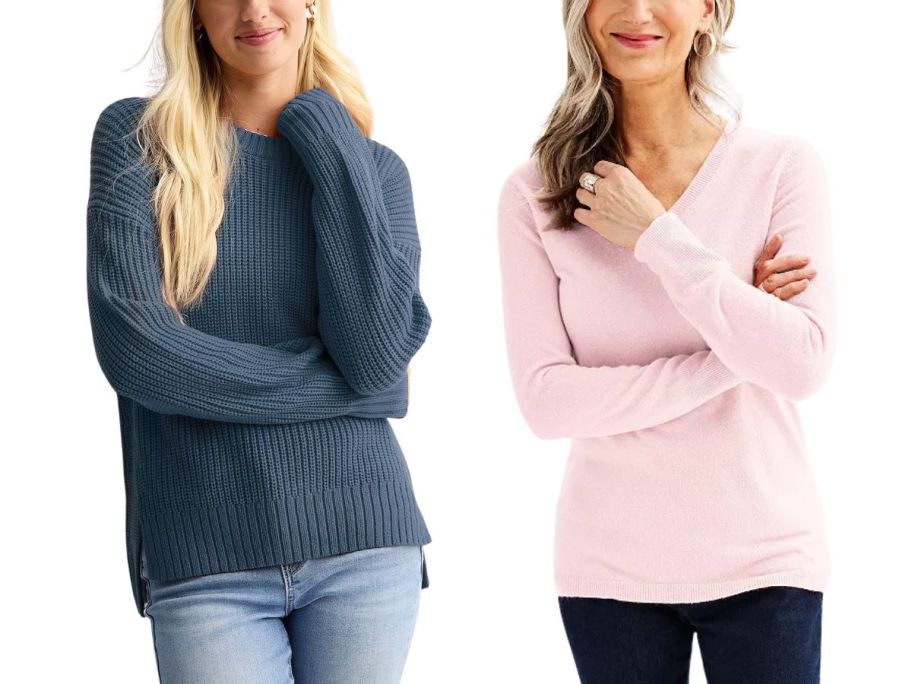 2 women in Kohl's Knit Sweaters