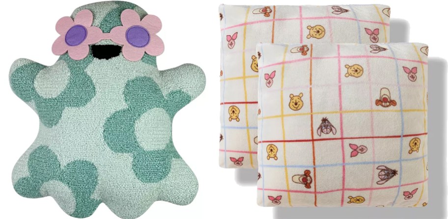 floral print ghost and winnie the pooh throw pillows