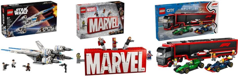 Stock images of 3 LEGO building Sets