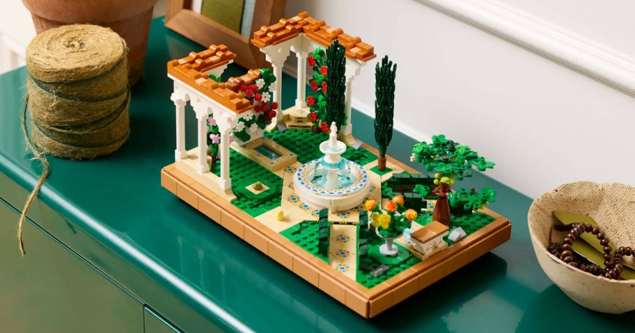 LEGO Icons Fountain Garden Building Set 