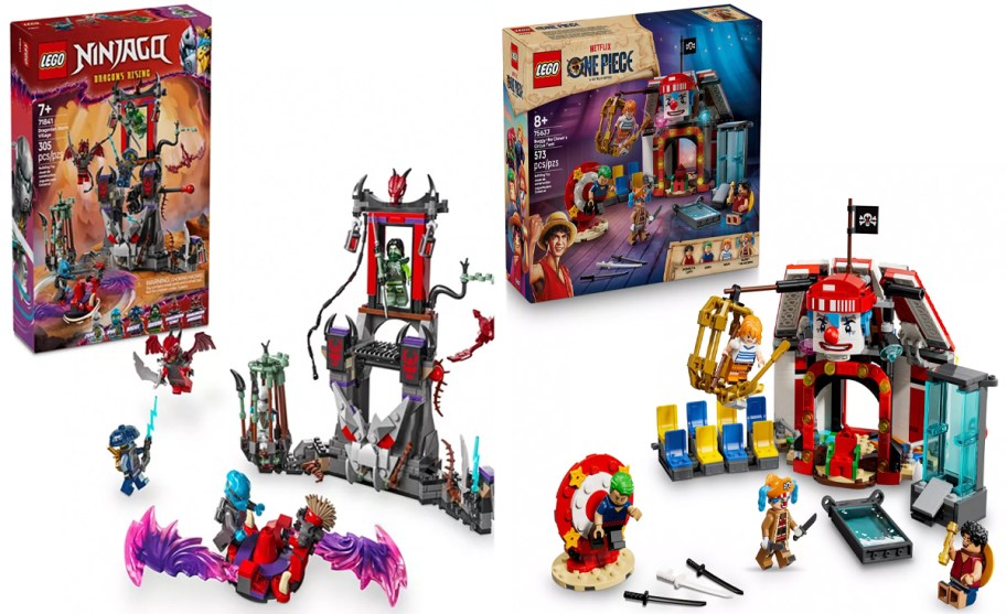lego ninjago and one piece sets with boxes