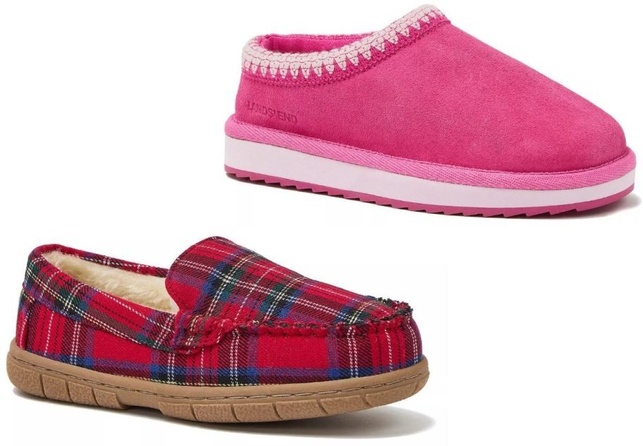 Stock images of two lands end kids slippers