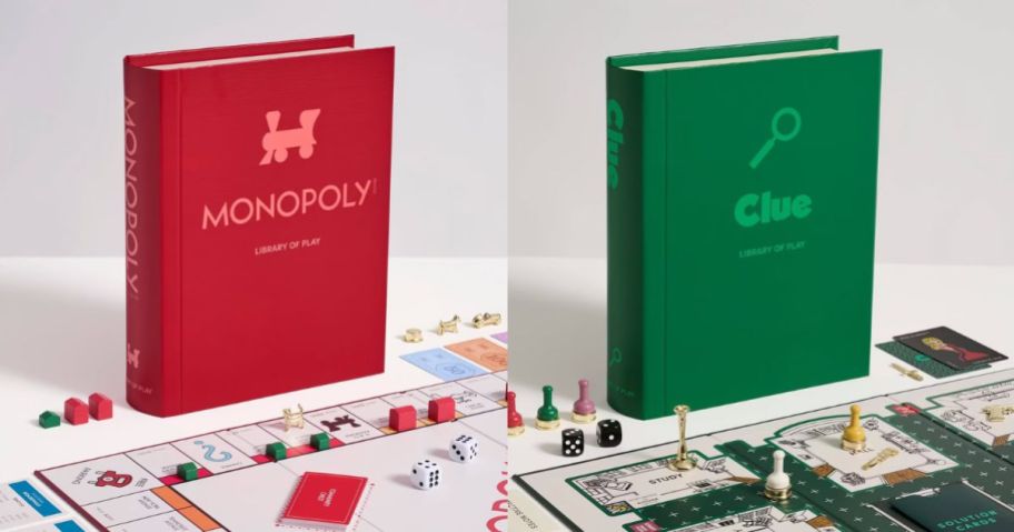 Library of Play Board Games Monopoly and Clue