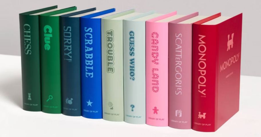 Several board games that look like books