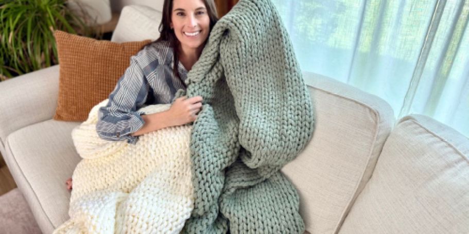 Linens & Hutch Chunky Knit Throw Blanket Just $55 Shipped (Regularly $219)