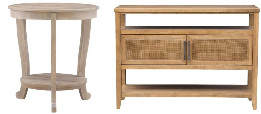 Linon Moffet Living Room Collection End Table and Martha Stewart Naomi Console Table