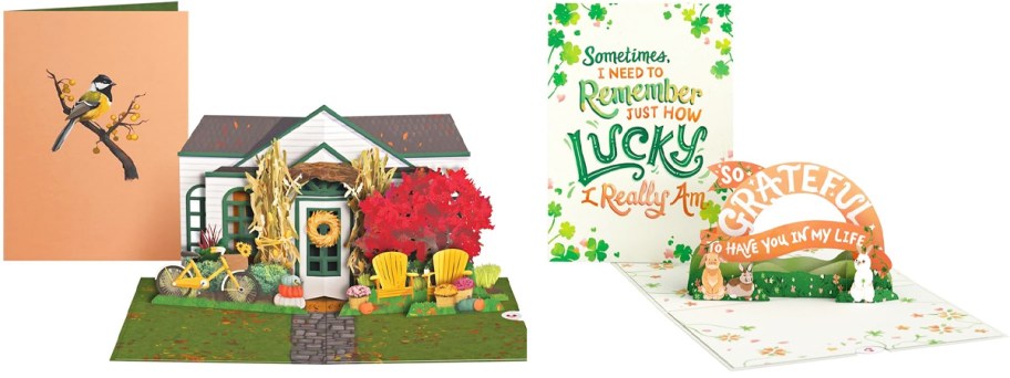 fall and st patrick's day themed pop-up cards