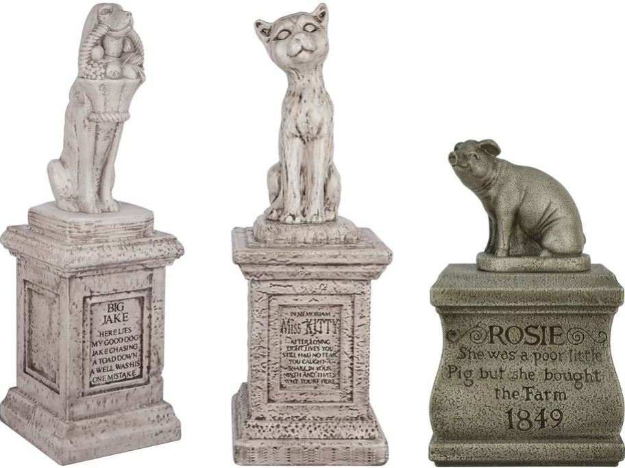 Stock images of 3 Disney Haunted Mansion Tombstones