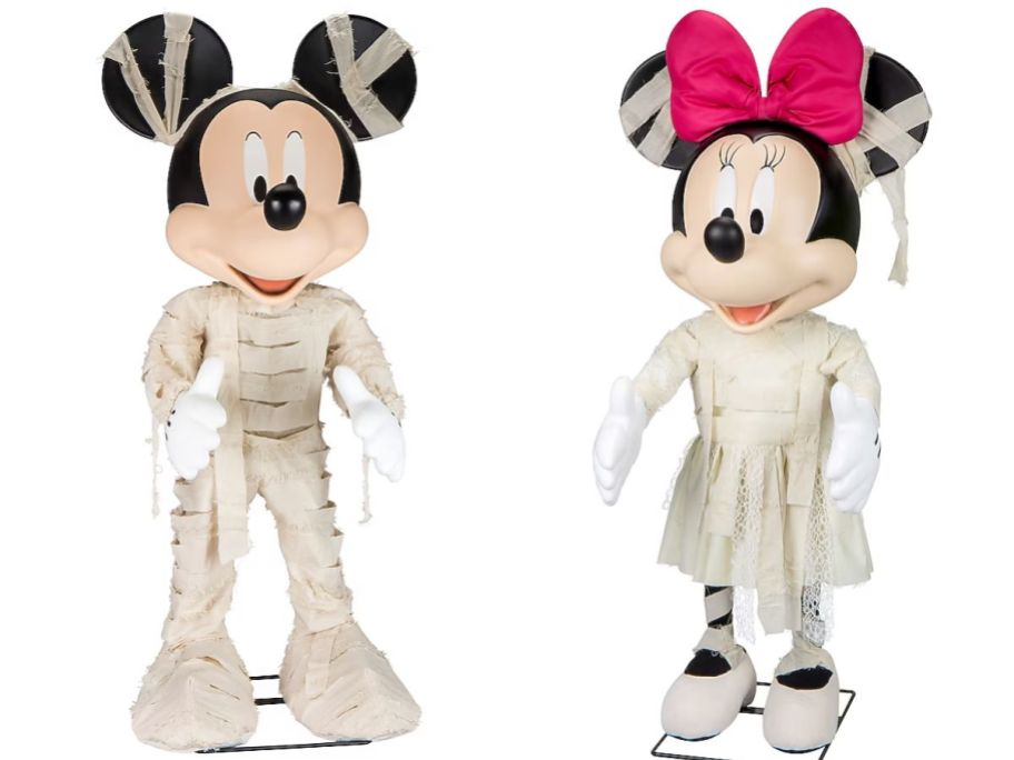 Mickey and Minnie Mouse Mummy Halloween Animatonic Decorations