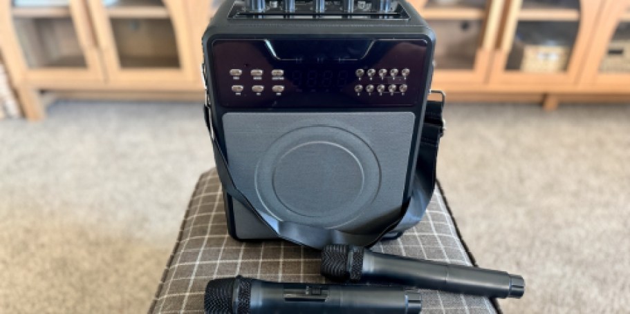 Portable Karaoke Machine w/ TWO Wireless Microphones Only $29.99 Shipped on Amazon