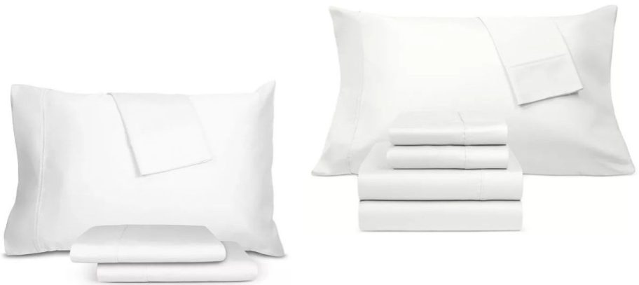 Stock images of white sheet sets from Macys