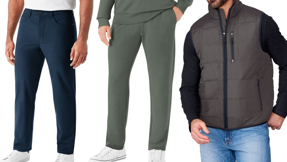 Member's Mark Men's Benton Performance Pants, Member's Mark Men's Sandwash Pants, Free Country Men's Quilted Vest