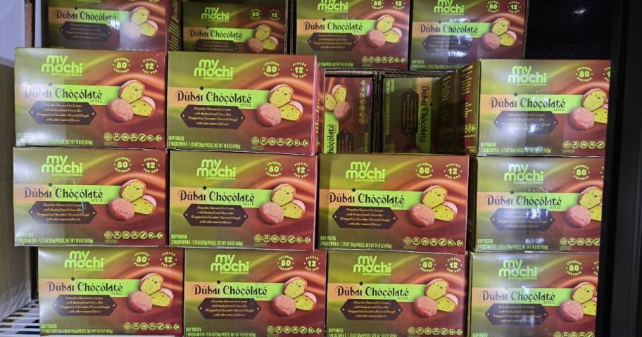 boxes of My Mochi Dubai Chocolate Ice Cream