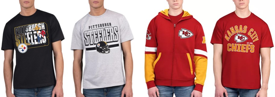 NFL Officially Licensed Unisex T-Shirts 2-Pack and NFL Officially Licensed T-Shirt & Hoodie Combo