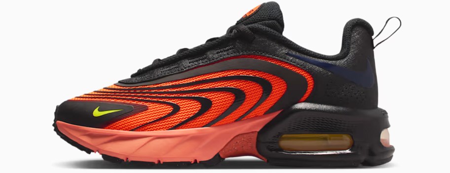 orange and black nike sneaker