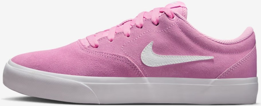 women pink white suede sneaker
