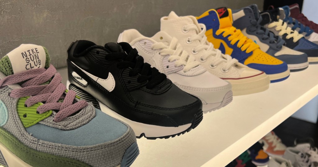nike shoes on display in store