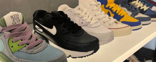 nike shoes on display in store