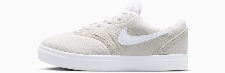 light grey and white nike sneaker