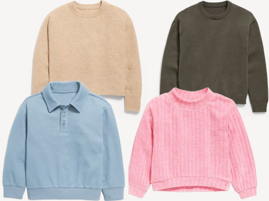 Stock images of 4 old navy toddler and kids sweaters