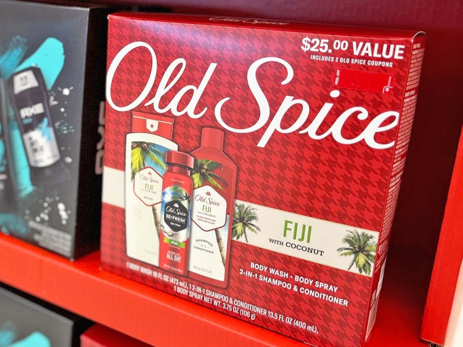 Old Spice Gift Set on store shelf