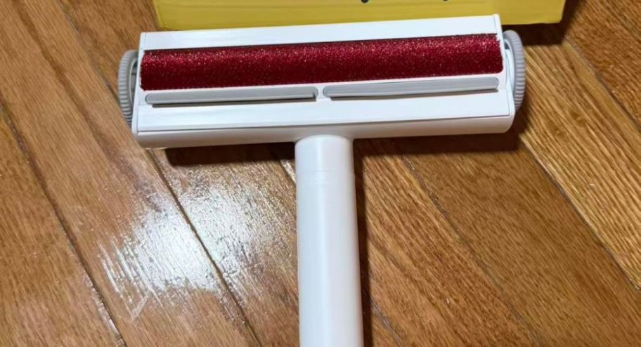 Pet hair removal displayed on the floor