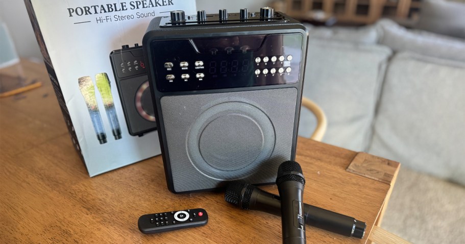 Karaoke Machine w/ TWO Wireless Microphones Only $34.99 Shipped on Amazon