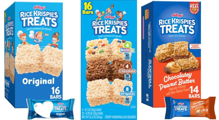 3 boxes of Rice Krispies Treats