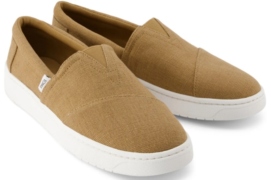 mens army tan slip on shoes