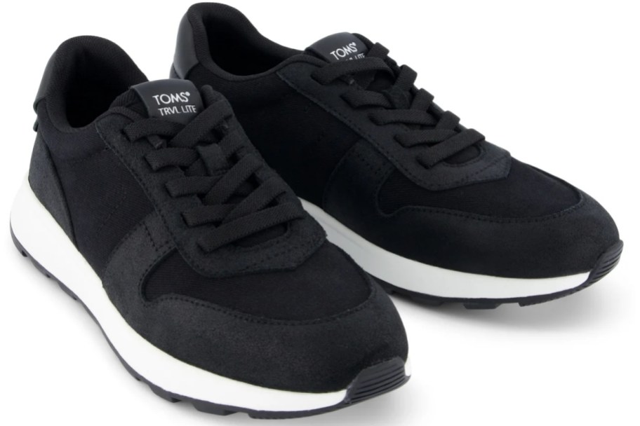 womens black lace-up sneaker