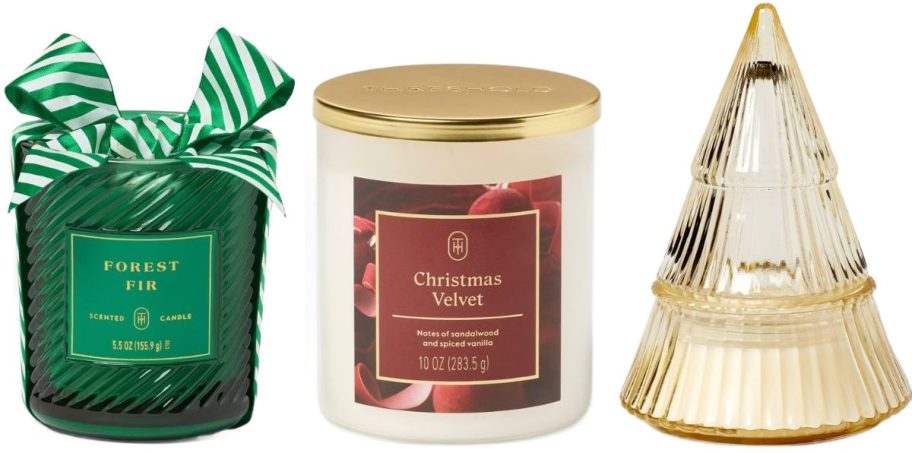 Stock images of 3 Target Holiday Candles