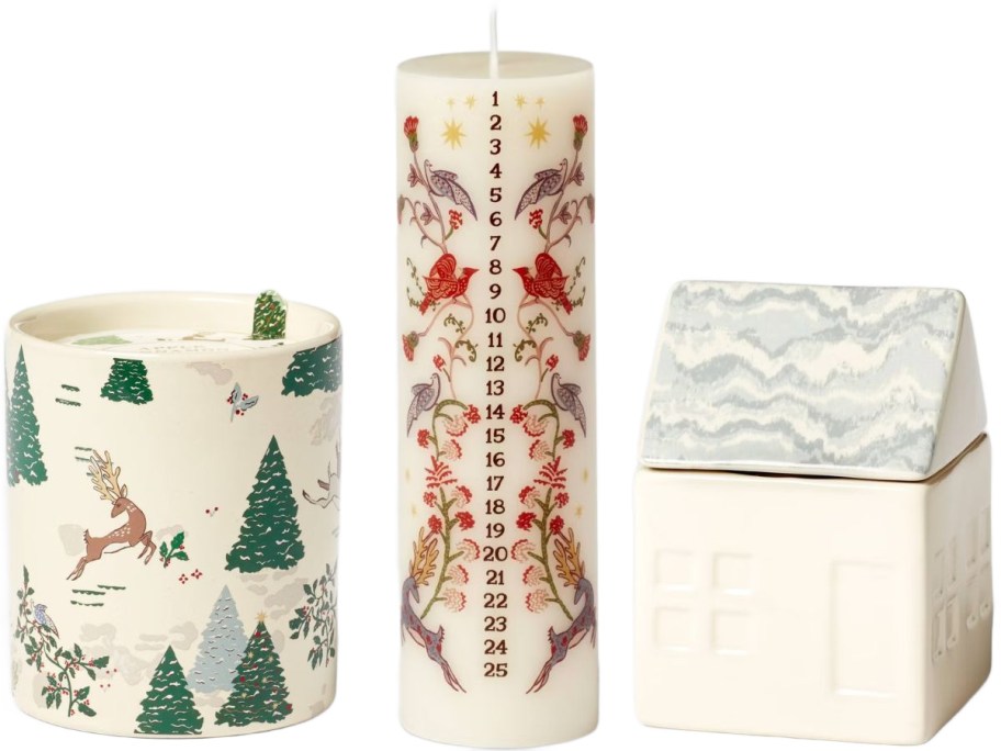 Stock images of 3 Target holiday candles
