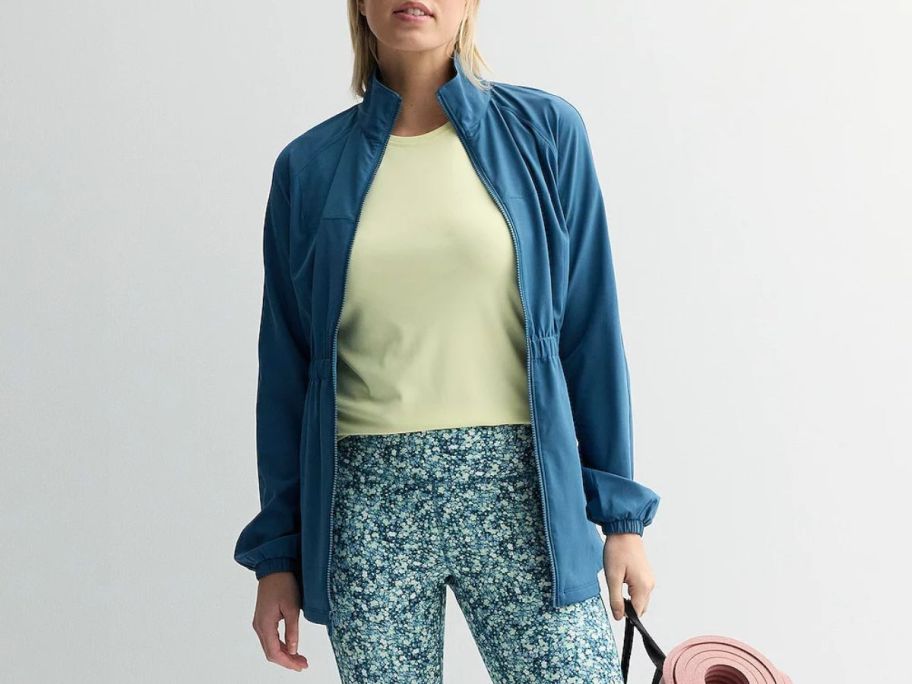 Woman wearing a Tek Gear Cinch-Waist Jacket