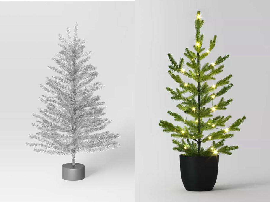 Tinsel Tree and 3-Foot Lit Tree from Target
