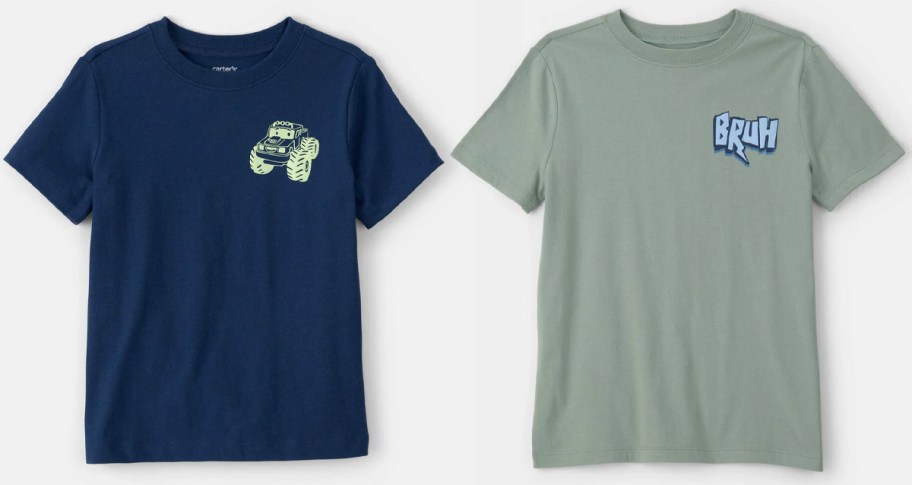 Toddler Boy Monster Truck Graphic Tee and Boys &ldquo;Bruh&rdquo; Graphic Tee