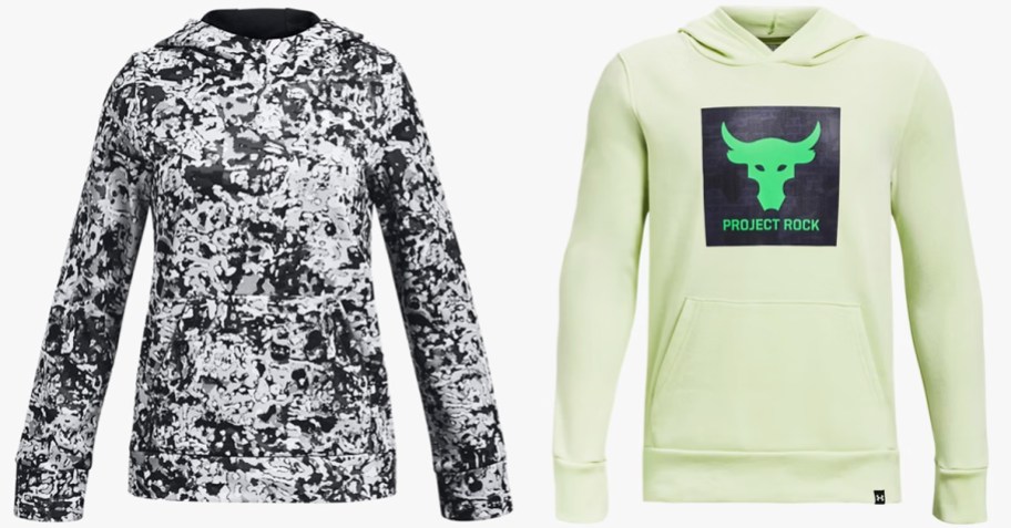 black/white and green under armour hoodies