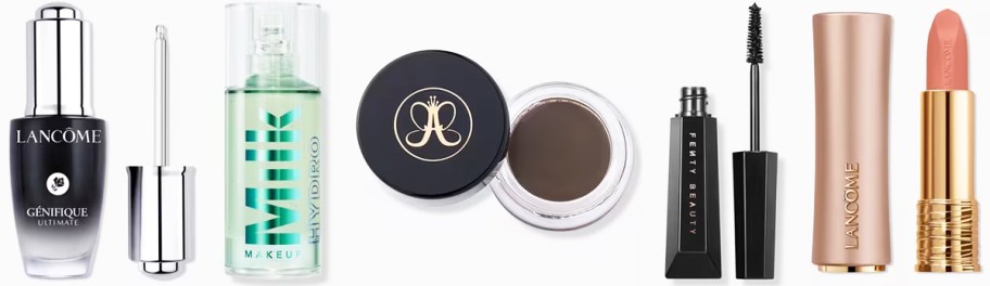 lancome, milk makeup, ABH, and fenty beauty products