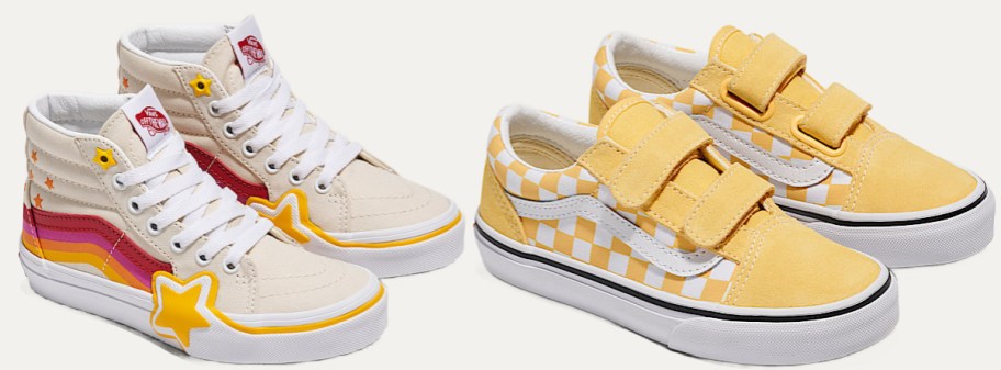 Two pairs of Vans shoes.